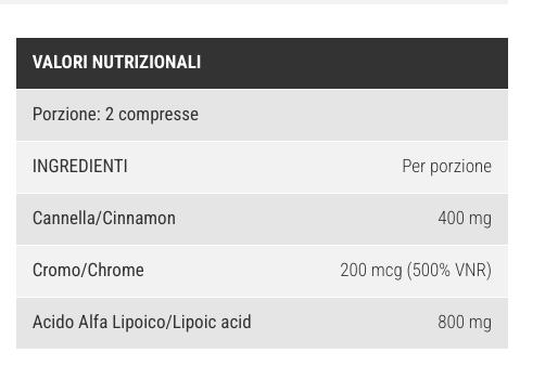 LIPOIC 800 CROMO CANNELLA 60 CPR - Pro Nutrition